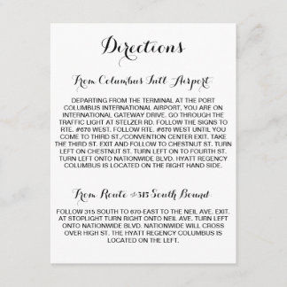 Calligraphy Script Directions Card