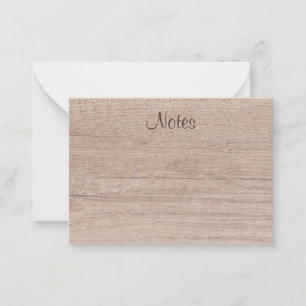 Calligraphy Script Elegant Natural Wood Look Card