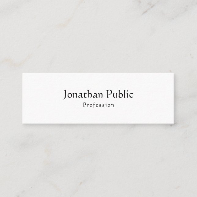 Calligraphy Script Elegant Template Vintage Mini Business Card (Front)
