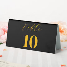 calligraphy script Elegant Wedding Table Number