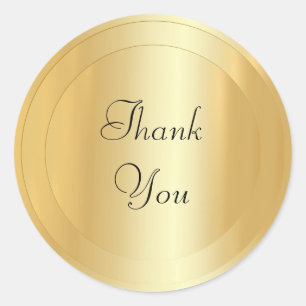 Calligraphy Script Faux Gold Modern Template Classic Round Sticker
