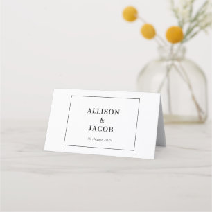 calligraphy script Folded Wedding Place Card