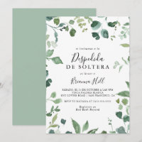 Calligraphy Script Foliage Spanish Bridal Shower