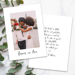 Calligraphy Script Forever in Love Wedding Thank You Card