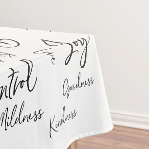 Calligraphy Script Fruitage of the Spirit  Tablecloth