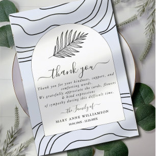 Calligraphy Script Funeral Thank You Card