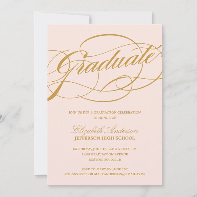 Calligraphy Script Graduation Invitation (Front)