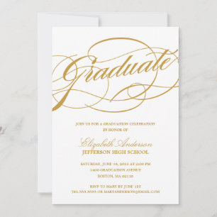 Calligraphy Script Graduation Invitation