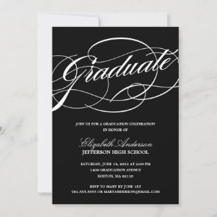 Calligraphy Script Graduation Invitation