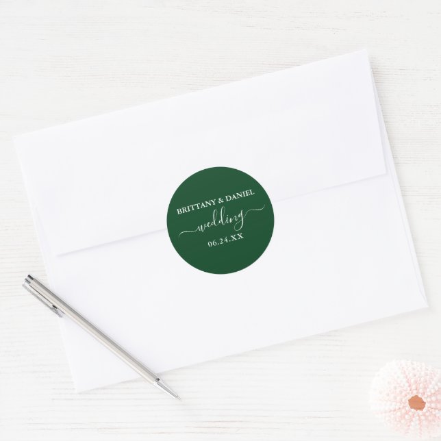 Calligraphy Script Green Wedding Envelope Seals (Envelope)