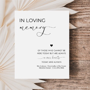 Calligraphy Script In Loving Memory Wedding Sign