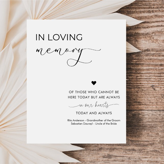 Calligraphy Script In Loving Memory Wedding Sign (Creator Uploaded)