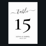 Calligraphy Script Minimalist Wedding Double Sided Table Number<br><div class="desc">Elegant Calligraphy Script Wedding Table Numbers Double Sided with custom personalised. Help your guests easily find their way with these simple elegant double sided table number cards. Easily to add the,  numbers,  names and date! Features a pretty hand lettering calligraphy "table" script. Ideal for minimalist elegant and modern weddings.</div>
