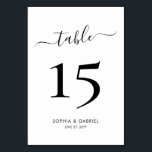 Calligraphy Script Minimalist Wedding Double Sided Table Number<br><div class="desc">Elegant Calligraphy Script Wedding Table Numbers Double Sided with custom personalised. Help your guests easily find their way with these simple elegant double sided table number cards. Easily to add the,  numbers,  names and date! Features a pretty hand lettering calligraphy "table" script. Ideal for minimalist elegant and modern weddings.</div>