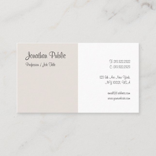Calligraphy Script Modern Simple Template Elegant Business Card (Front)