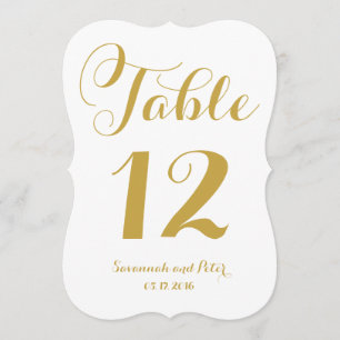 Calligraphy Script Monogram Gold Table Numbers