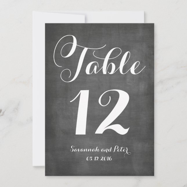 Calligraphy Script Monogram Wedding Table Numbers (Front)