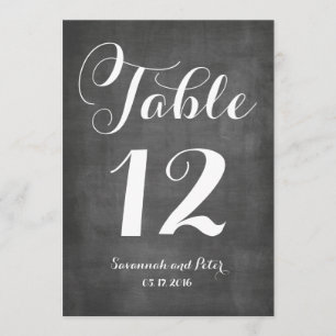 Calligraphy Script Monogram Wedding Table Numbers