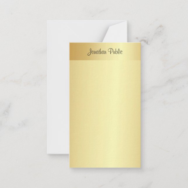 Calligraphy Script Name Elegant Gold Look Template (Front)