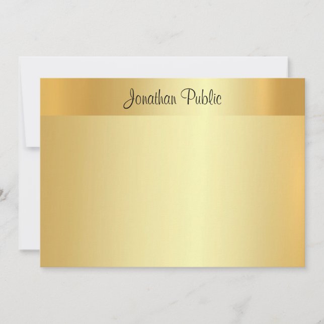 Calligraphy Script Name Elegant Gold Professional Card (Front)