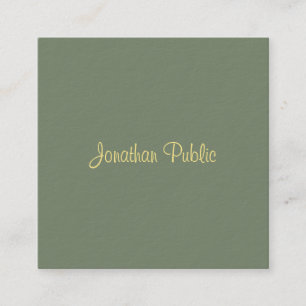 Calligraphy Script Name Modern Elegant Template Square Business Card