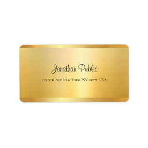 Calligraphy Script Name Template Gold Look Address Label