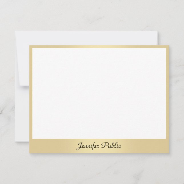 Calligraphy Script Name Text Gold Elegant Template (Front)