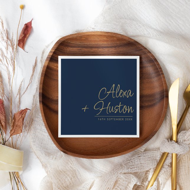 Calligraphy Script Personalised Wedding Rehearsal Napkin (Creator Uploaded)