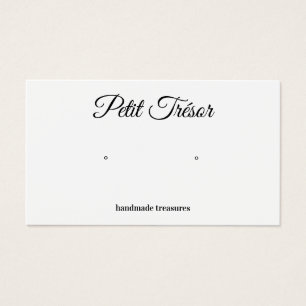 Calligraphy Script Plain White Earring Display