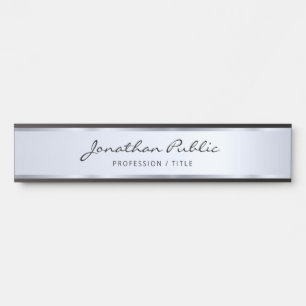 Calligraphy Script Professional Black And Silver Door Sign