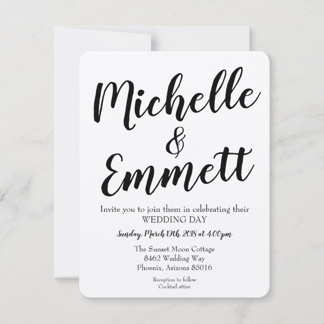 Calligraphy Script Rustic Kraft Elegant Wedding Invitation (Front)