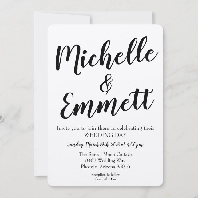 Calligraphy Script Rustic Kraft Elegant Wedding Invitation (Front)