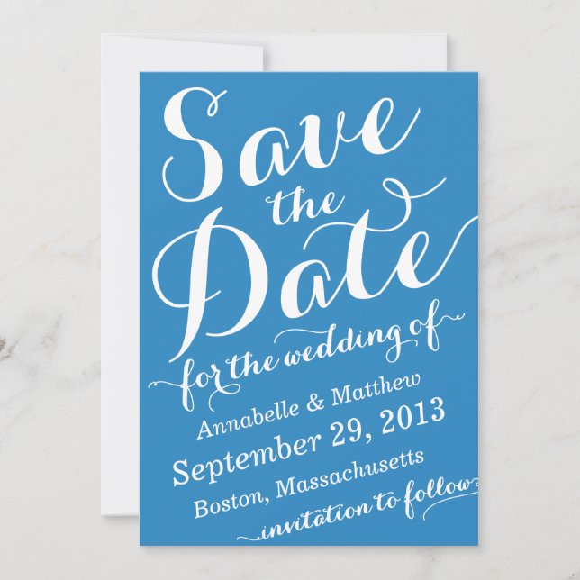 Calligraphy Script Save the Date Announcement (Front)
