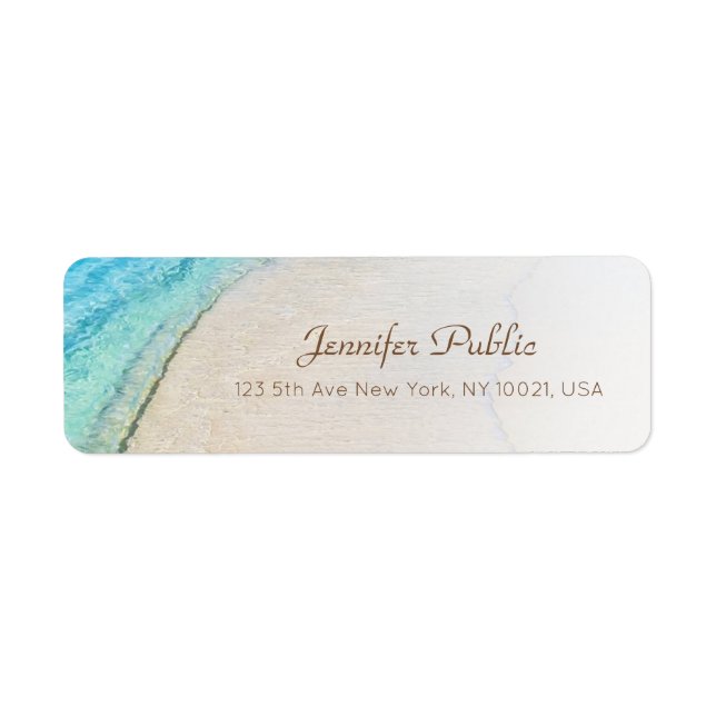 Calligraphy Script Seaside Beach Waves Modern (Front)