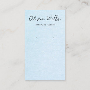 Calligraphy Script Simple Blue Earring  Business  Card