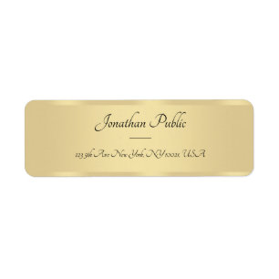 Calligraphy Script Text Faux Gold Template Elegant