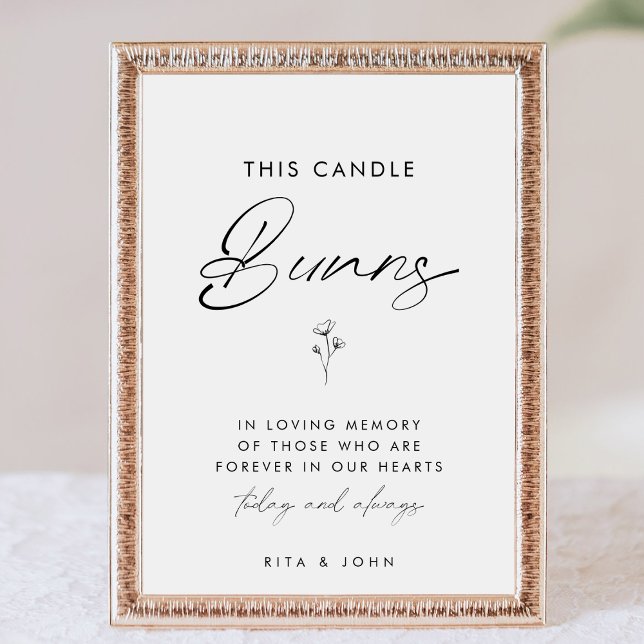 Calligraphy Script This Candle Burns Wedding Sign (Creator Uploaded)