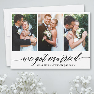 Calligraphy Script We Got Married Wedding Card