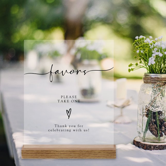 Calligraphy Script Wedding Favours Please Take One Acrylic Sign (Creator Uploaded)