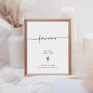 Calligraphy Script Wedding Favours Please Take One Pedestal Sign