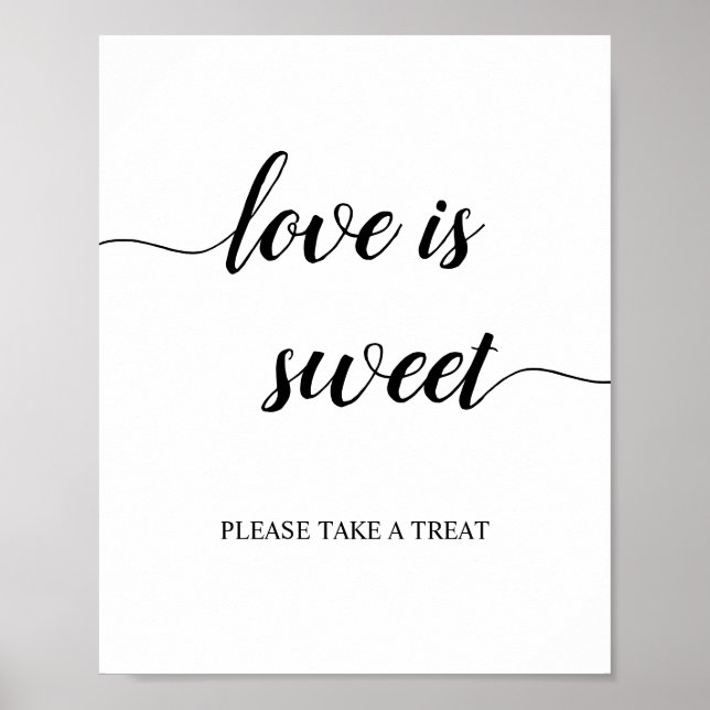 Calligraphy Script Wedding Love is Sweet Sign (Front)