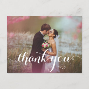 CALLIGRAPHY SCRIPT WEDDING THANK YOU POSTCARDS