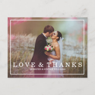 CALLIGRAPHY SCRIPT WEDDING THANK YOU POSTCARDS