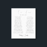 Calligraphy Script Wedding Vows Canvas Print<br><div class="desc">Modern and elegant design printed Calligraphy Script Wedding Vows Canvas Print that can be customised with your text. Please click the "Customise it" button and use our design tool to modify this template. Check out the Graphic Art Design store for other products that match this design!</div>