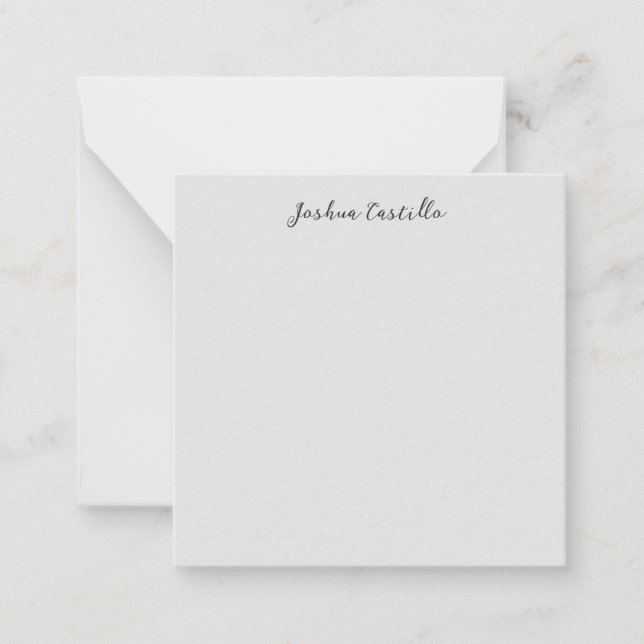 Calligraphy Simple Grey Professional Name Card (Front)