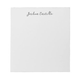 Calligraphy Simple Grey Professional Name Notepad