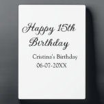 calligraphy simple minimal happy 15th birthday plaque<br><div class="desc">design</div>