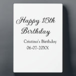 calligraphy simple minimal happy 15th birthday plaque<br><div class="desc">design</div>
