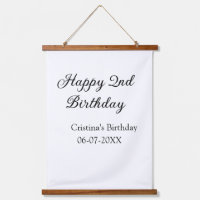 calligraphy simple minimal happy 2nd birthday