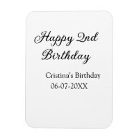 calligraphy simple minimal happy 2nd birthday